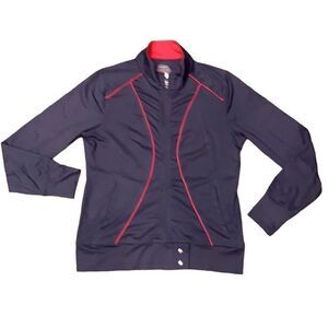 Bolle Ladies Small Long-sleeve Tennis/Workout Jacket1 Charcoal Gray & Red